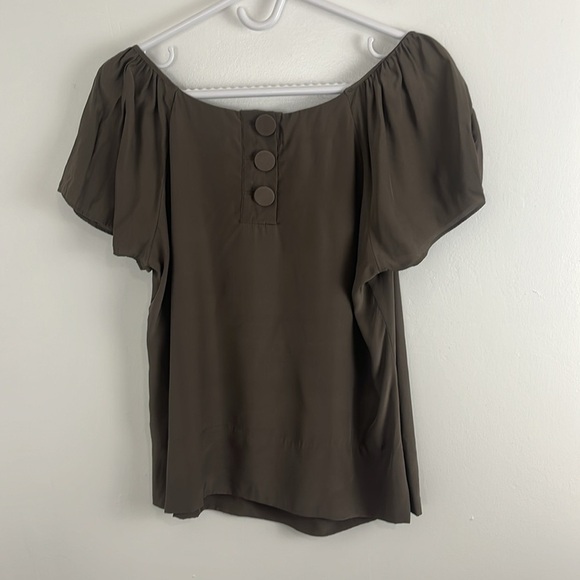 Aritzia Central Park West Taupe Silk Blouse - Picture 7 of 10